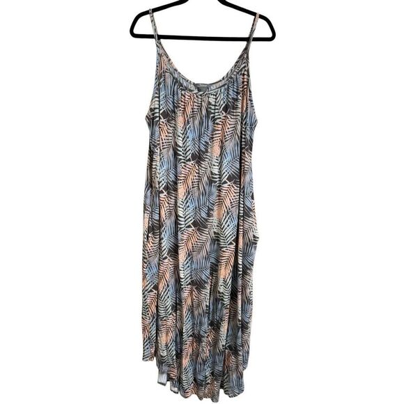 Natural Reflections Pants - Natural Reflections Colorful Palm Leaf Springtide Modal Jumpsuit XL/XXL